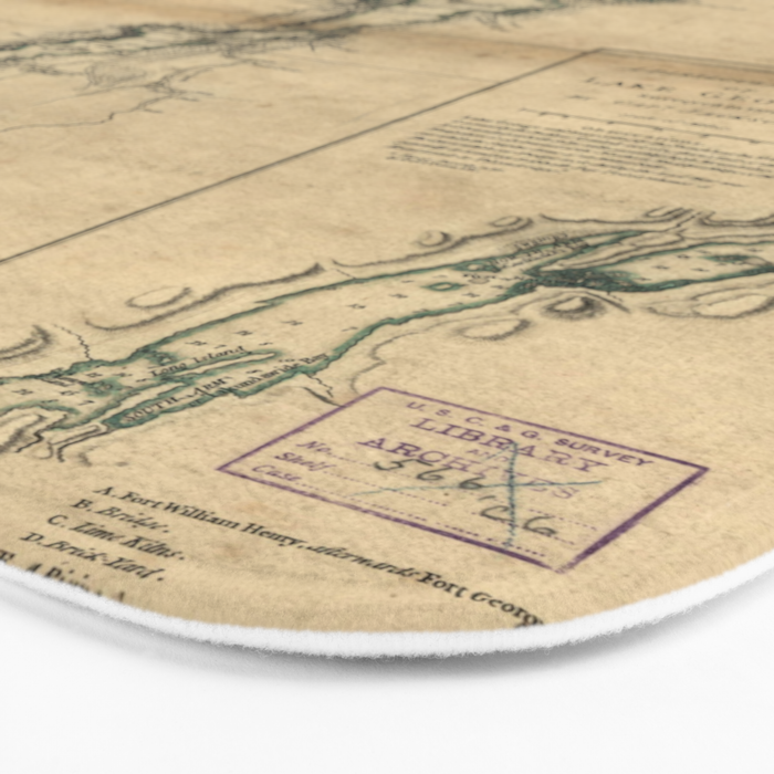 Vintage Map of Lake Champlain & Lake George (1776) Bath Mat Gallery Image 3