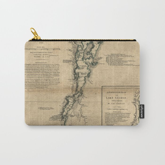 Vintage Map of Lake Champlain & Lake George (1776) Carry All Pouch Gallery Image 1