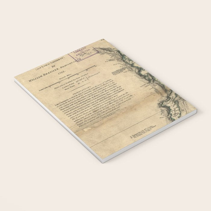 Vintage Map of Lake Champlain & Lake George (1776) Notebook Gallery Image 3