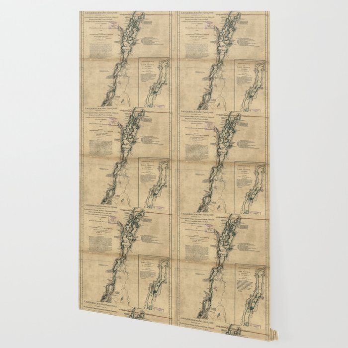 Vintage Map of Lake Champlain & Lake George (1776) Wallpaper Gallery Image 2