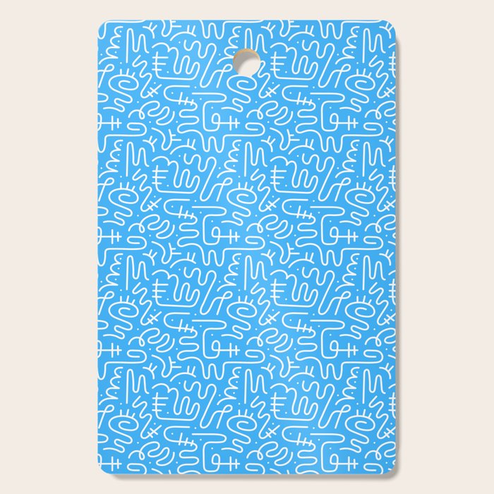 Colorful abstract fun line doodle art pattern Cutting Board Gallery Image 1