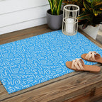 Colorful abstract fun line doodle art pattern Outdoor Rug Gallery Image 2