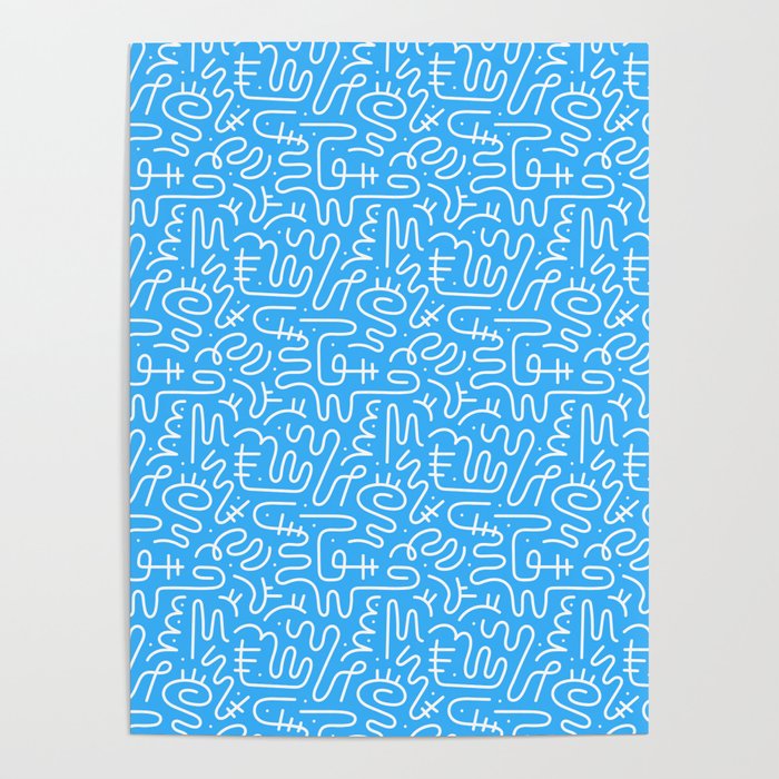 Colorful abstract fun line doodle art pattern Poster Gallery Image 4