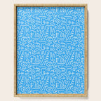 Colorful abstract fun line doodle art pattern Serving Tray Gallery Image 1