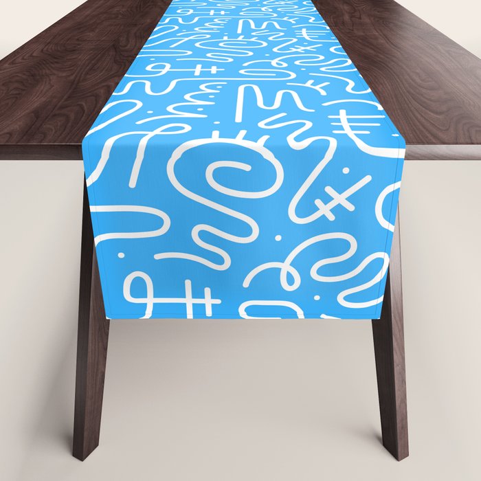 Colorful abstract fun line doodle art pattern Table Runner Gallery Image 1