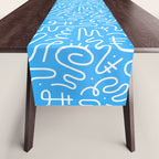 Colorful abstract fun line doodle art pattern Table Runner Gallery Image 1