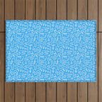 Colorful abstract fun line doodle art pattern Outdoor Rug Gallery Image 1