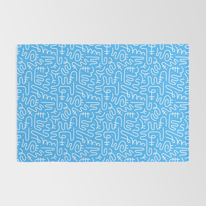 Colorful abstract fun line doodle art pattern Rug Gallery Image 2