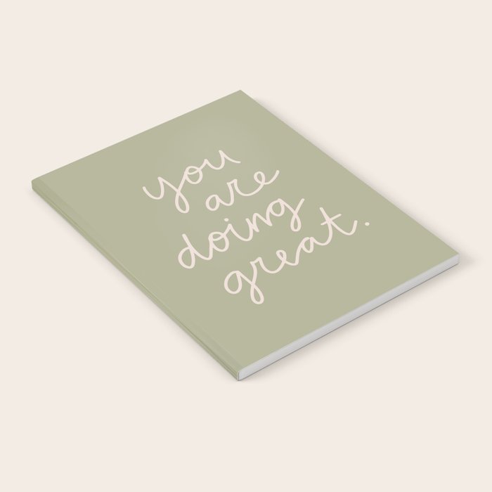 You Are Doing Great Sage Green Notebook Gallery Image 1