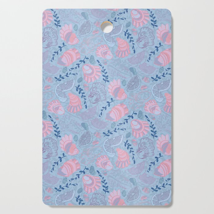 Coastal Oysters on the Beach in Sea Blue & Lavender Cutting Board Gallery Image 1