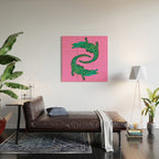Crocodiles (Pink and Green) Wood Wall Art Gallery Image 2