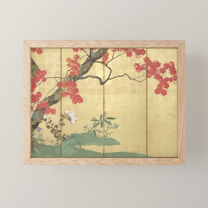 Maple Tree Japanese Edo Period Six-Panel Gold Leaf Screen Mini Art Print Gallery Image 1