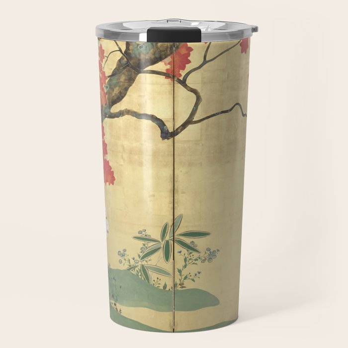 Maple Tree Japanese Edo Period Six-Panel Gold Leaf Screen Travel Mug Gallery Image 1