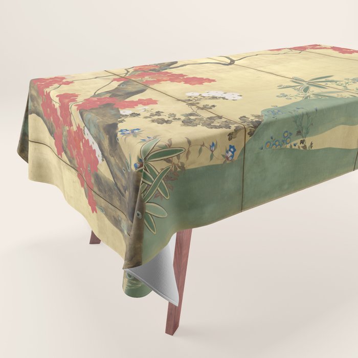 Maple Tree Japanese Edo Period Six-Panel Gold Leaf Screen Tablecloth Gallery Image 1