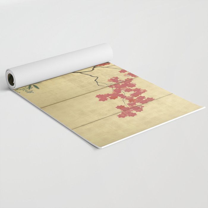 Maple Tree Japanese Edo Period Six-Panel Gold Leaf Screen Yoga Mat Gallery Image 2