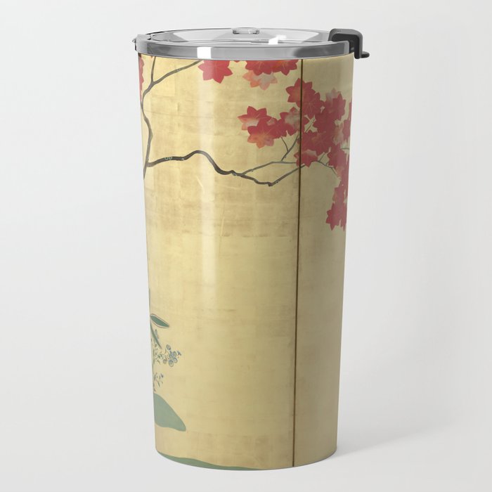 Maple Tree Japanese Edo Period Six-Panel Gold Leaf Screen Travel Mug Gallery Image 2