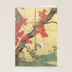 Maple Tree Japanese Edo Period Six-Panel Gold Leaf Screen Stationery Card Gallery Image 2