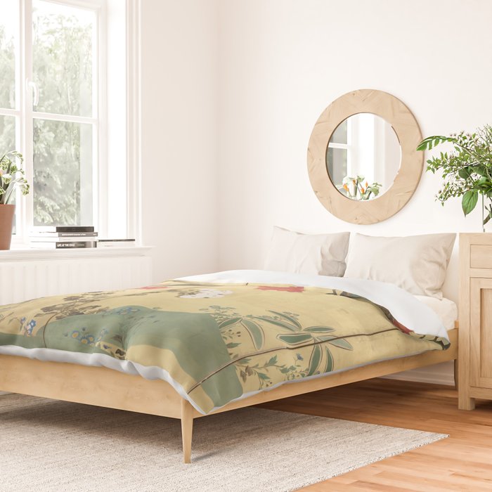 Maple Tree Japanese Edo Period Six-Panel Gold Leaf Screen Duvet Cover Gallery Image 2