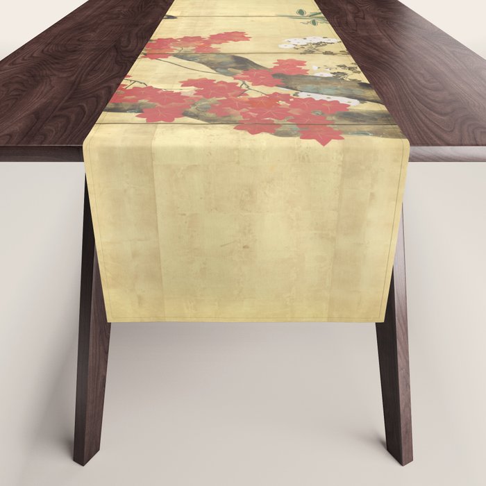 Maple Tree Japanese Edo Period Six-Panel Gold Leaf Screen Table Runner Gallery Image 1