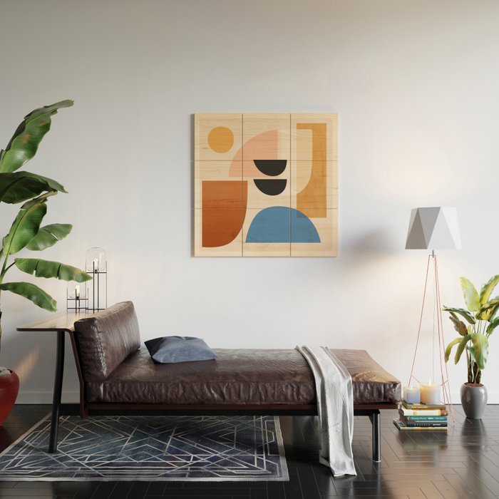 Abstract Minimal Shapes 52 Wood Wall Art Gallery Image 2