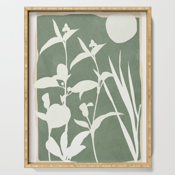 Minimal Abstract Leaves 10 Serving Tray Gallery Image 1