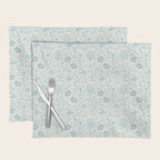 Hanukkah Toile Blue and Cream Menorah Dreidels Peace Dove Botanicals and Olive Branch Placemat Gallery Image 1