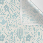 Hanukkah Toile Blue and Cream Menorah Dreidels Peace Dove Botanicals and Olive Branch Wall Tapestry Gallery Image 3