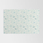 Hanukkah Toile Blue and Cream Menorah Dreidels Peace Dove Botanicals and Olive Branch Rug Gallery Image 2