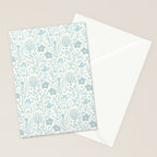 Hanukkah Toile Blue and Cream Menorah Dreidels Peace Dove Botanicals and Olive Branch Stationery Card Gallery Image 2