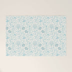 Hanukkah Toile Blue and Cream Menorah Dreidels Peace Dove Botanicals and Olive Branch Welcome Mat Gallery Image 1
