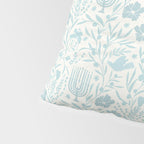 Hanukkah Toile Blue and Cream Menorah Dreidels Peace Dove Botanicals and Olive Branch Pillow Sham Gallery Image 4