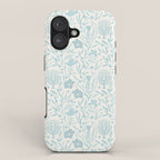 Hanukkah Toile Blue and Cream Menorah Dreidels Peace Dove Botanicals and Olive Branch iPhone Case Gallery Image 1
