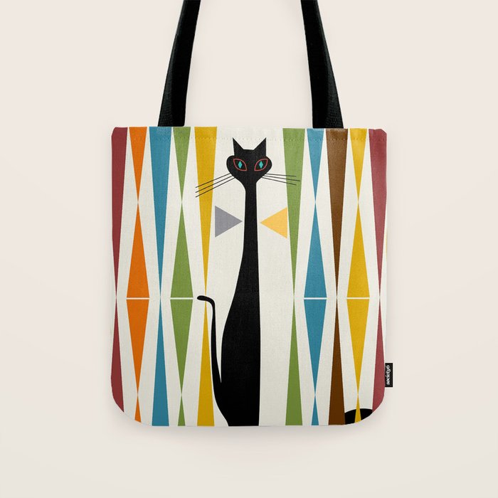 Mid-Century Modern Art Cat 2 Tote Bag Gallery Image 1