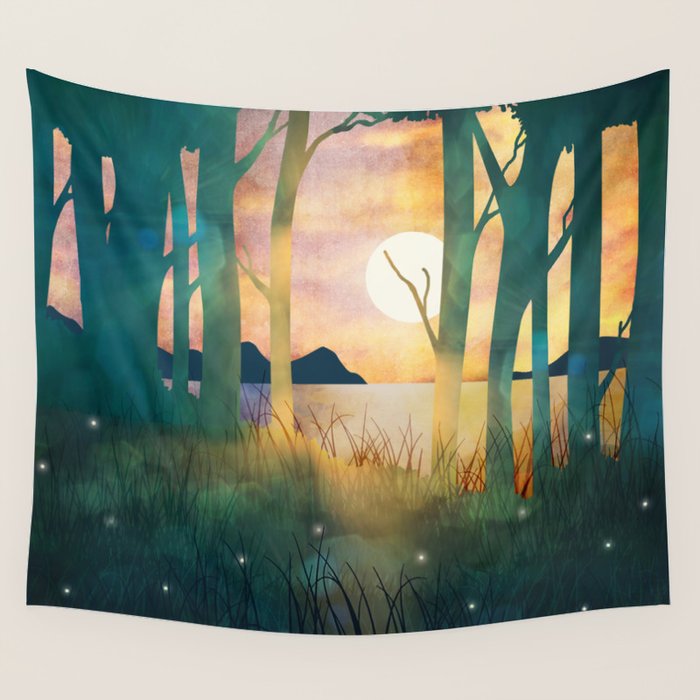 Autumn Evening Wall Tapestry Gallery Image 4