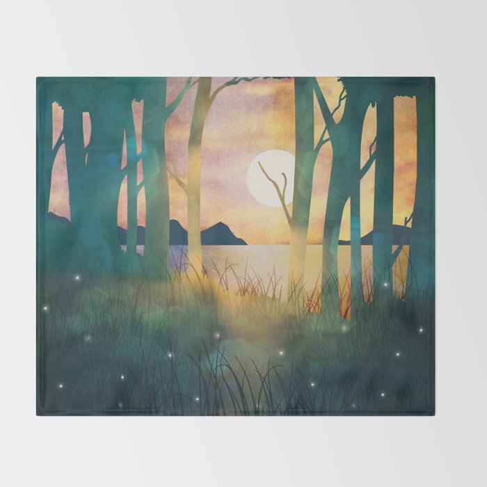 Autumn Evening Throw Blanket Gallery Image 2