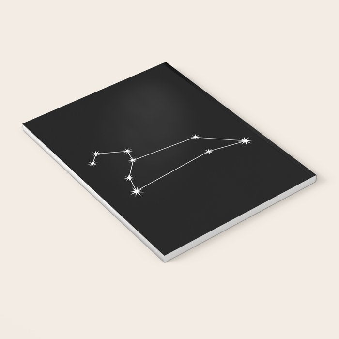 Leo Zodiac Star Constellation Line Art Black Notebook Gallery Image 3