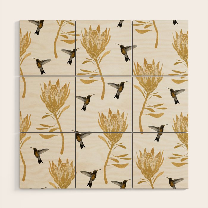 Hummingbird & Flower I Wood Wall Art Gallery Image 1