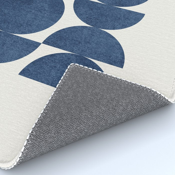 Blue navy retro scandinavian Mid century modern Rug Gallery Image 4