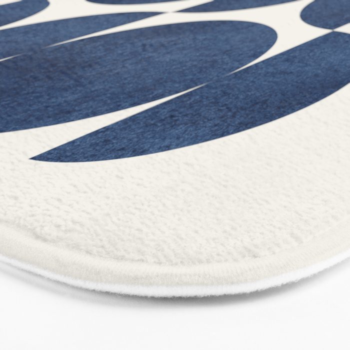 Blue navy retro scandinavian Mid century modern Bath Mat Gallery Image 3
