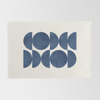 Blue navy retro scandinavian Mid century modern Rug Gallery Image 2