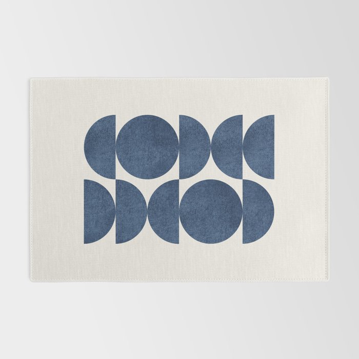 Blue navy retro scandinavian Mid century modern Rug Gallery Image 2
