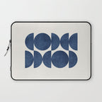 Blue navy retro scandinavian Mid century modern Laptop Sleeve Gallery Image 1