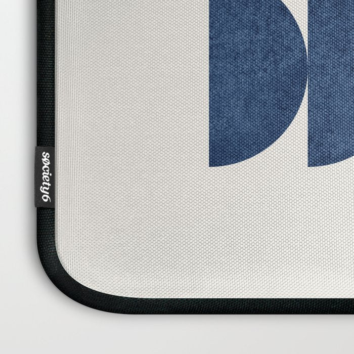 Blue navy retro scandinavian Mid century modern Laptop Sleeve Gallery Image 3