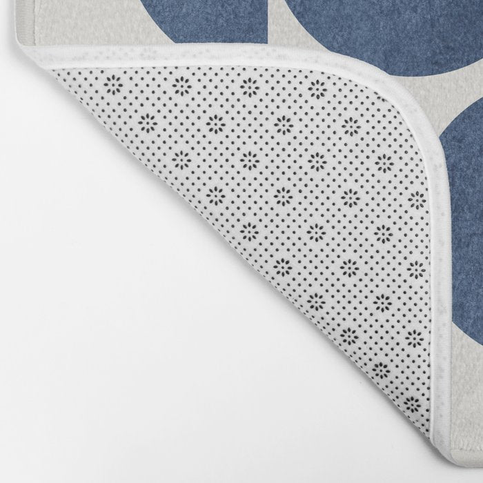 Blue navy retro scandinavian Mid century modern Bath Mat Gallery Image 2