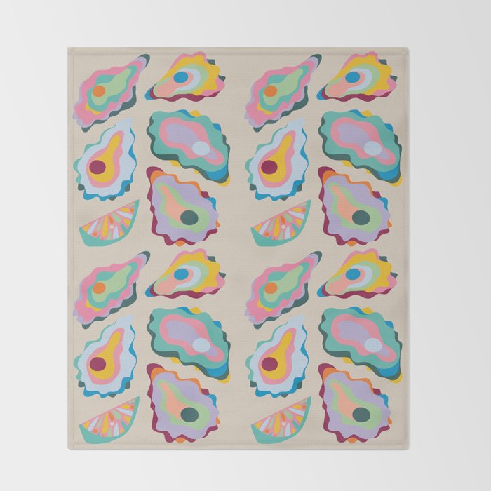 Abstract Oysters and Lemon  Throw Blanket Gallery Image 2