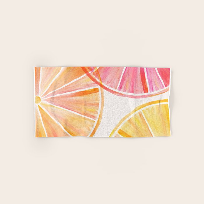 Summer Citrus Party Watercolor Bath Towel Gallery Image 1