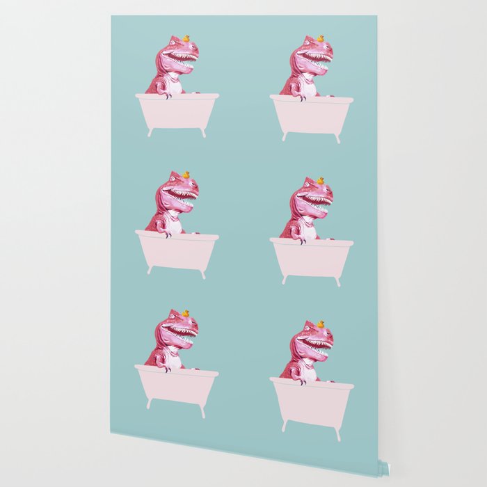 Pink T-Rex in Bathtub Wallpaper Gallery Image 2