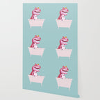 Pink T-Rex in Bathtub Wallpaper Gallery Image 2