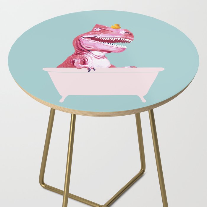 Pink T-Rex in Bathtub Side Table Gallery Image 2