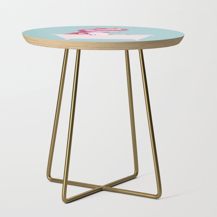 Pink T-Rex in Bathtub Side Table Gallery Image 1